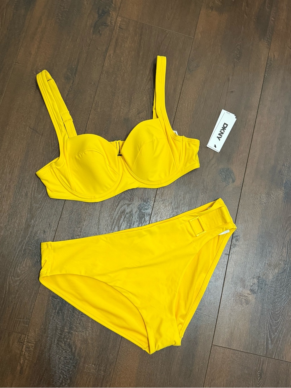 Dkny Bright Yellow Balconette Bikini Top with Bottoms